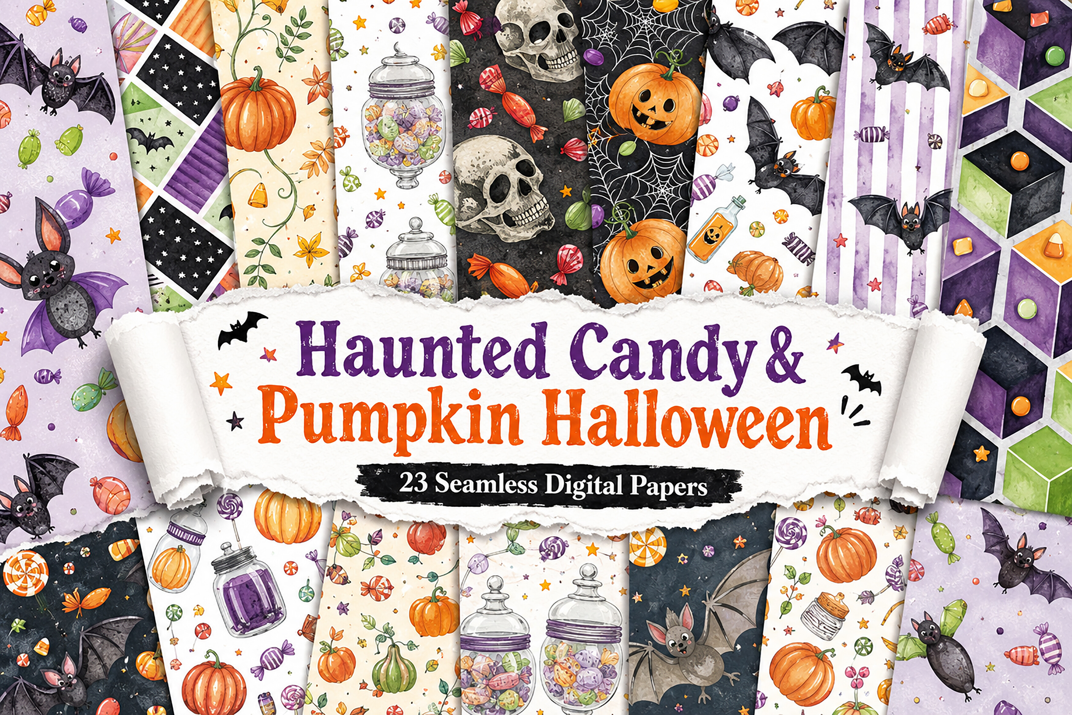Haunted Candy & Pumpkin Halloween Papers