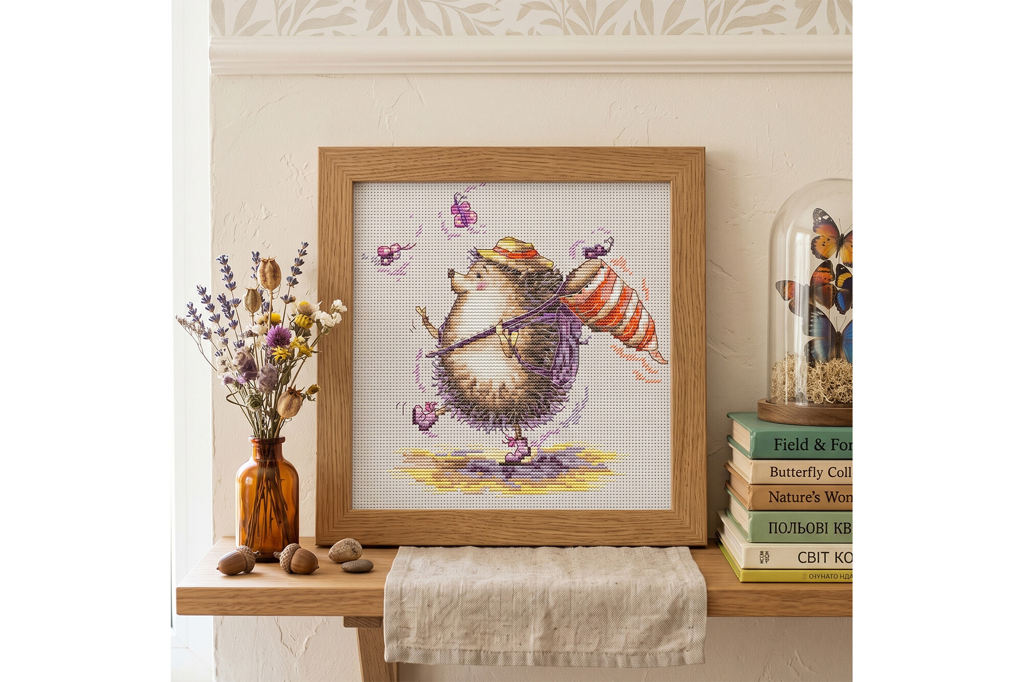 Hedgehog Summer Cross Stitch Pattern