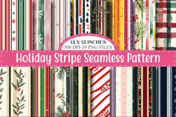 Holiday Stripe Seamless Pattern