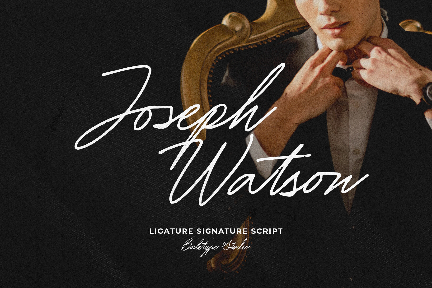 Joseph Watson Signature Script font preview, script calligraphy for recipient names