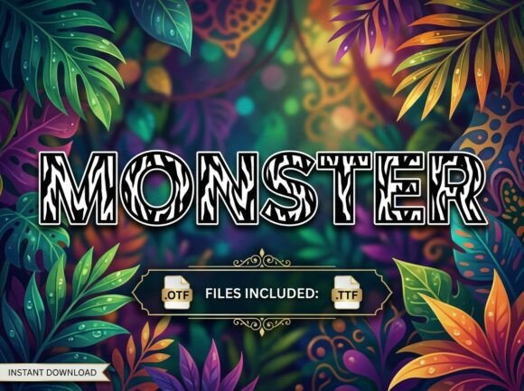 Preview specimen of Monster decorative font