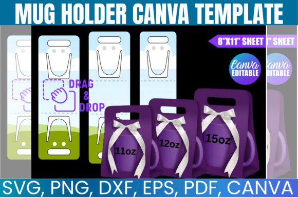 Mug Holder Canva Frame Template Graphics
