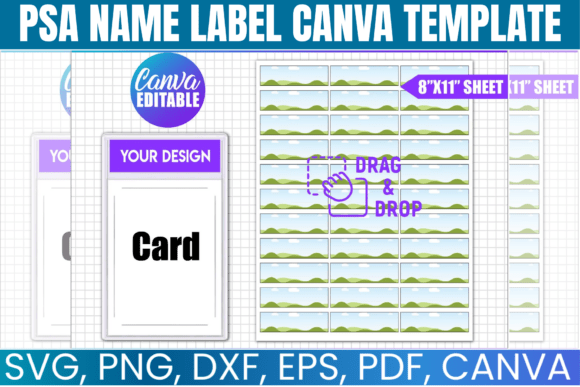 PSA Name Label Canva Template