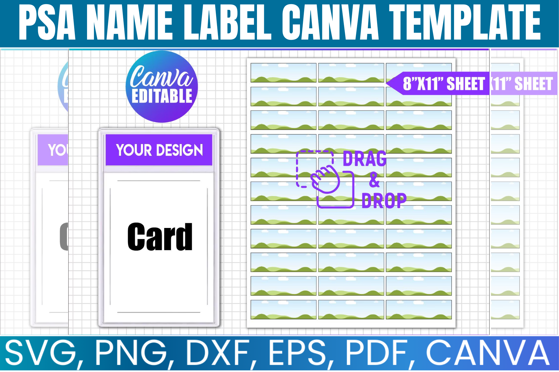 PSA Name Label Canva Template