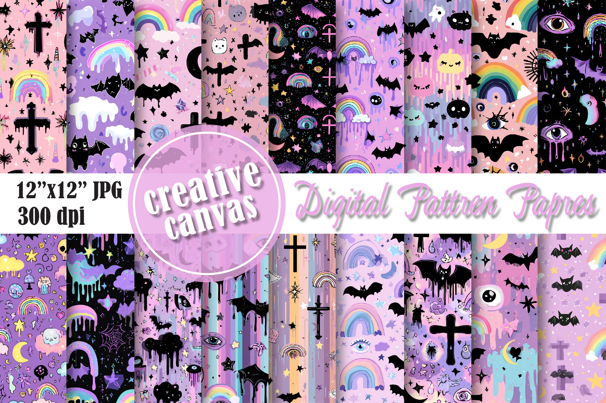 Pastel Halloween Seamless Pattern