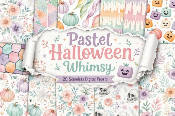 Pastel Halloween Whimsy – Digital Papers