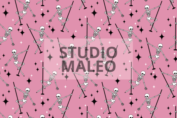 Pink Pastel Goth Skeleton Pole Dancer