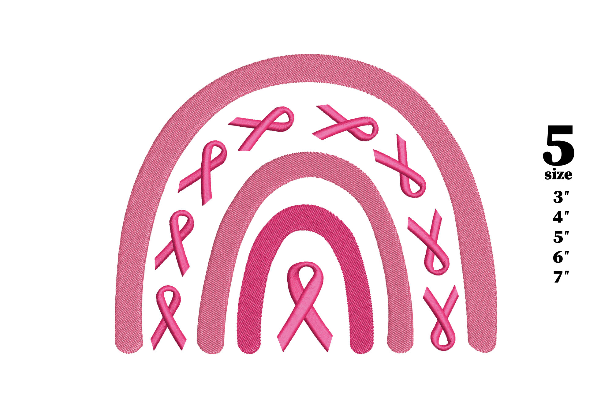 Pink Ribbon and Heart Rainbow