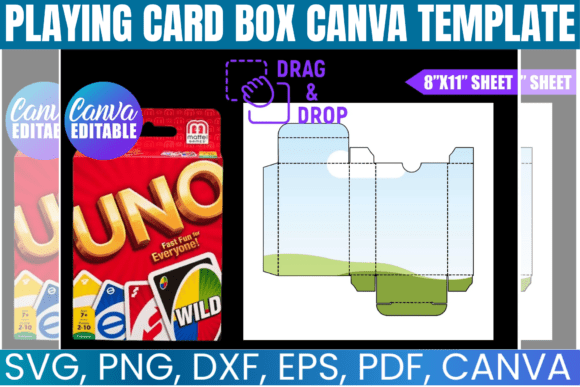 Playing Card Box Editable Canva Template Graphic Print Templates By Gfx Shaown