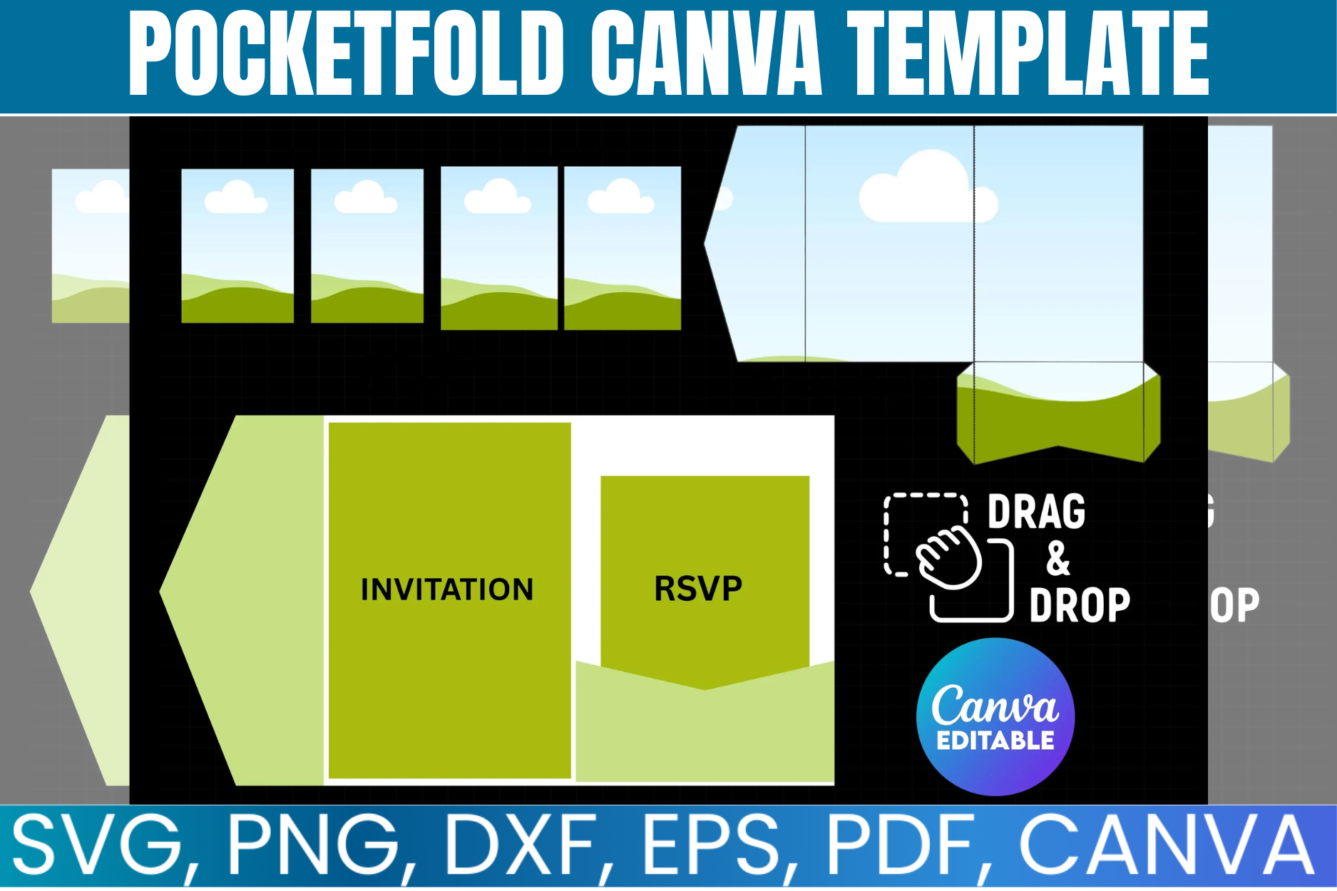 Pocketfold Canva Frame Editable Template