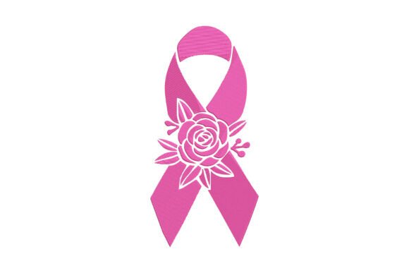 Ribbon with Rose Breast Cancer Awareness