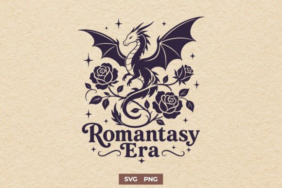 Romantasy Era SVG - Dragon and Rose Book