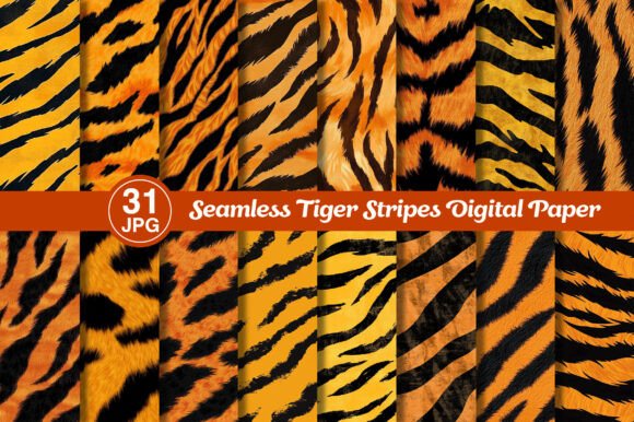 Seamless Tiger Stripes Digital Paper