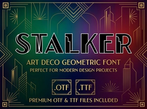 Preview specimen of Stalker decorative font