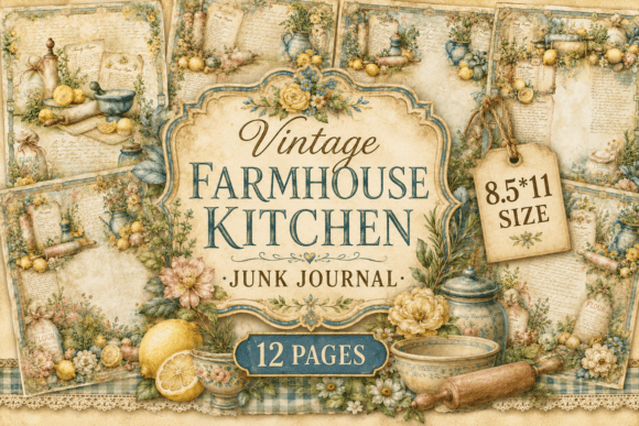 Preview of Vintage Farmhouse Kitchen Junk Journal