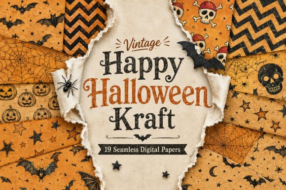 Vintage Happy Halloween Kraft Paper