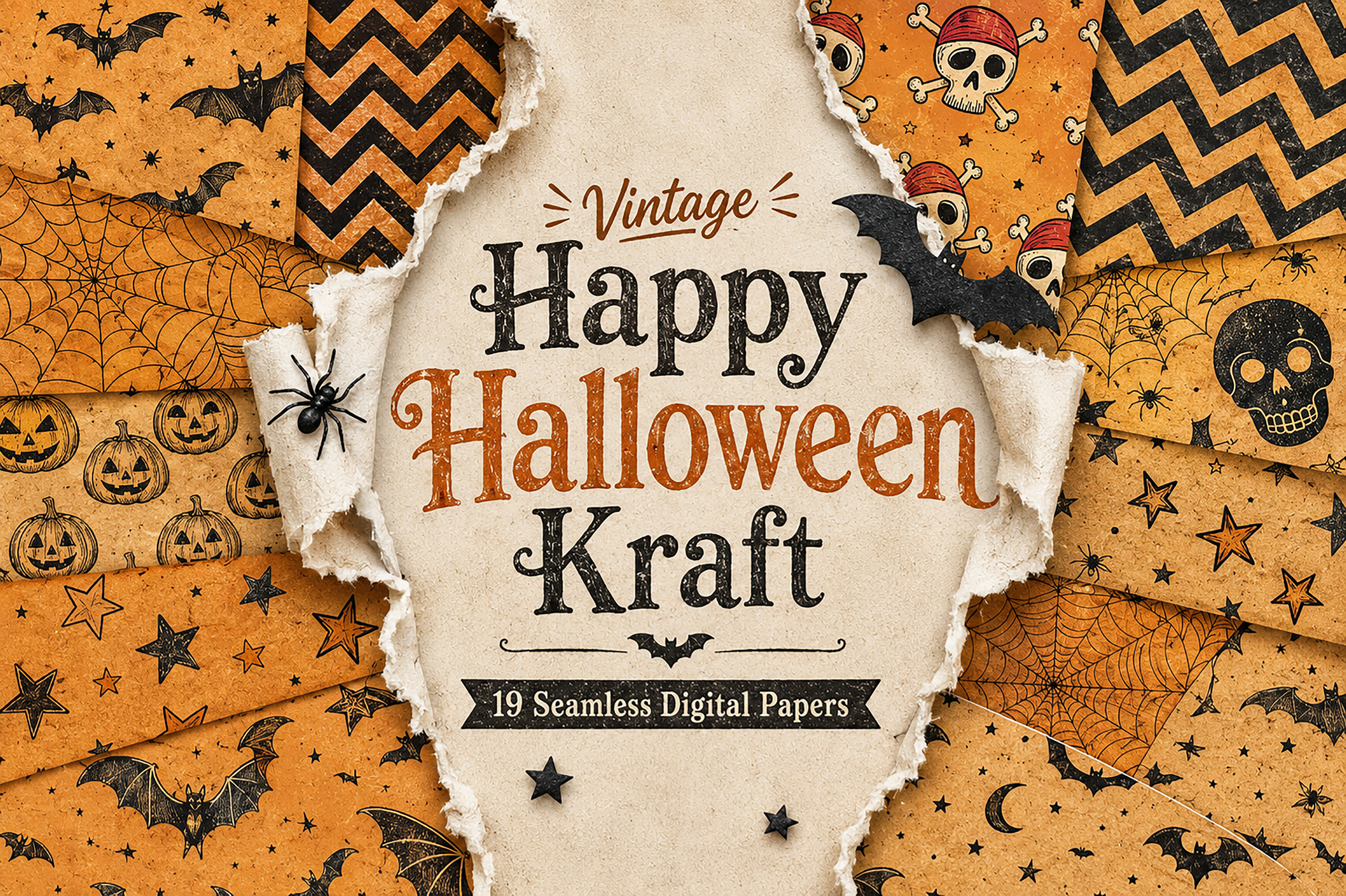 Vintage Happy Halloween Kraft Paper