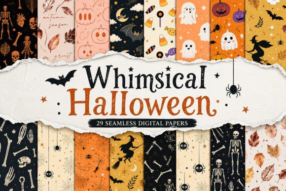 Whimsical Halloween Digital Seamless