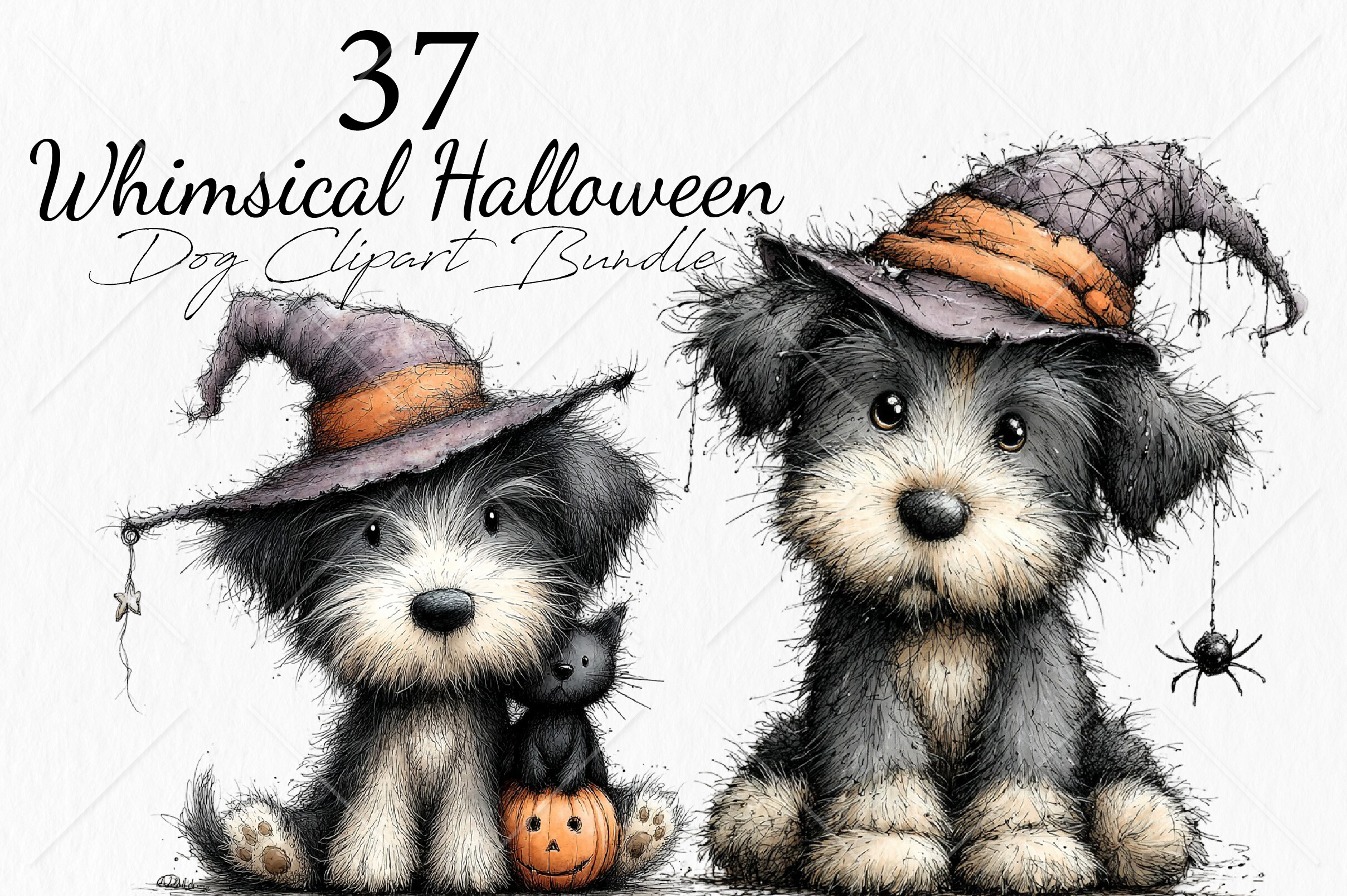 Whimsical Halloween Dog Clipart Bundle Graphic by Lazy Panda · Creative ...