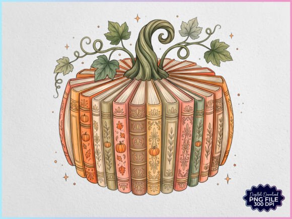 Autumn Fall Pumpkin Books PNG