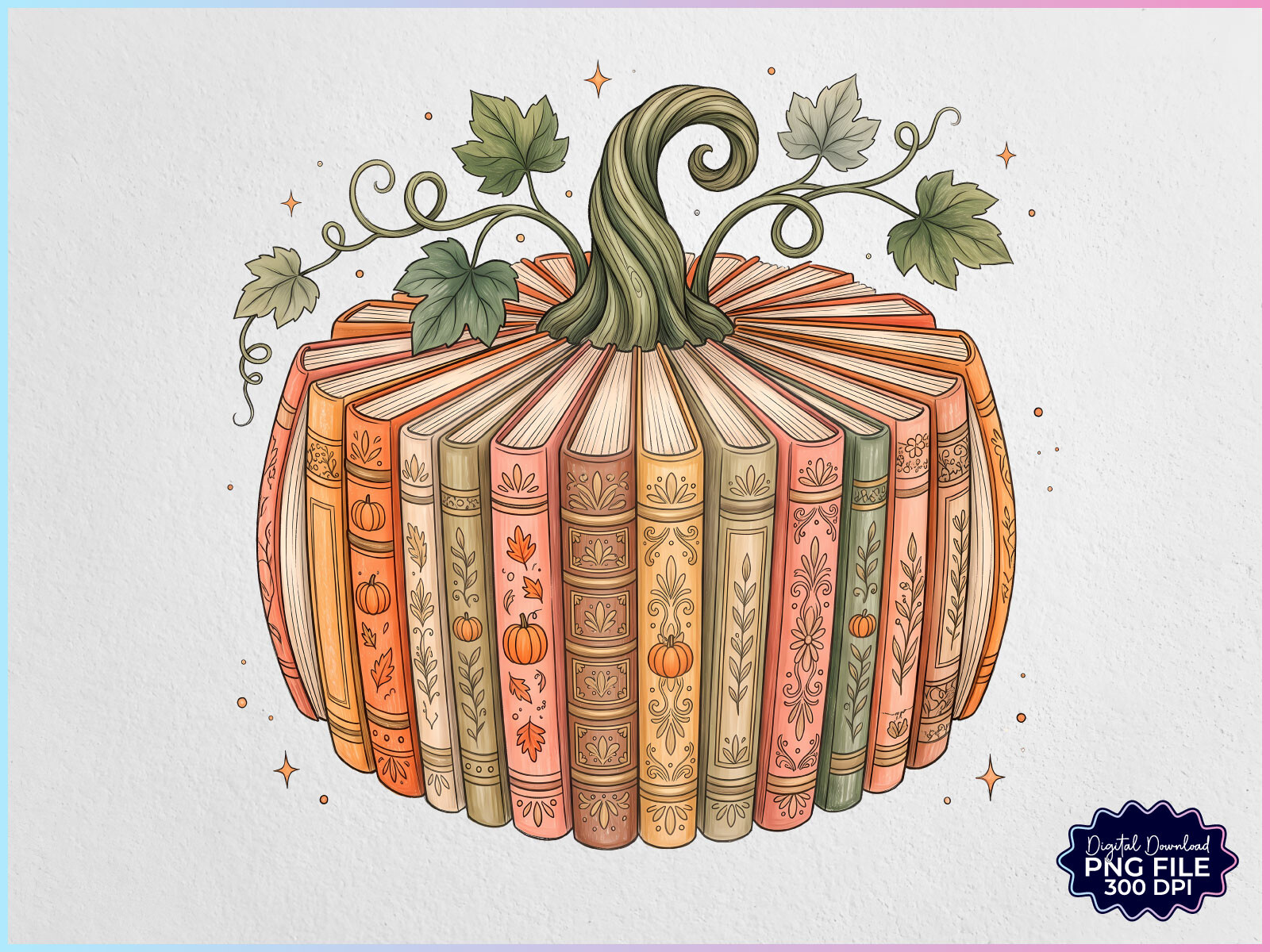 Autumn Fall Pumpkin Books PNG