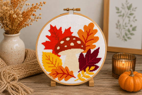 Autumn Mushroom Cross Stitch