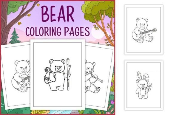 Bear Coloring Pages for Kids Printable