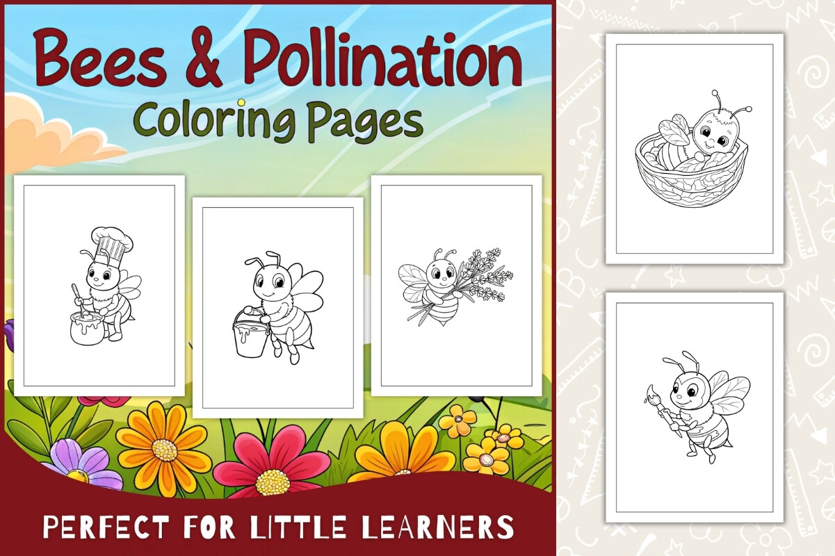 Bees & Pollination Coloring Pages