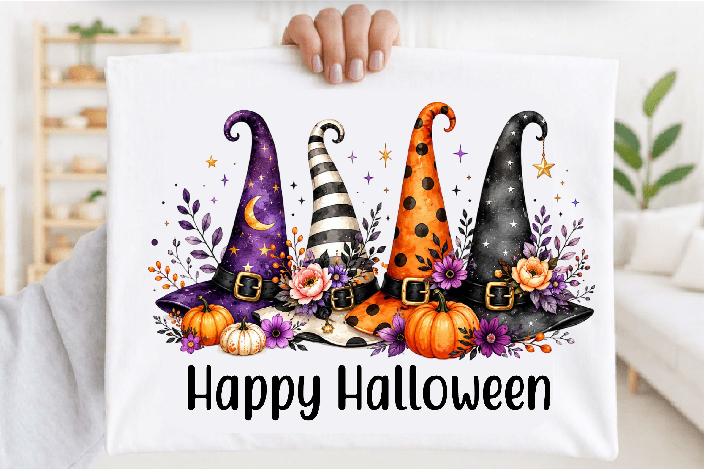 Boho Halloween Witch Hats Clipart PNG Graphic by SVGArt · Creative Fabrica