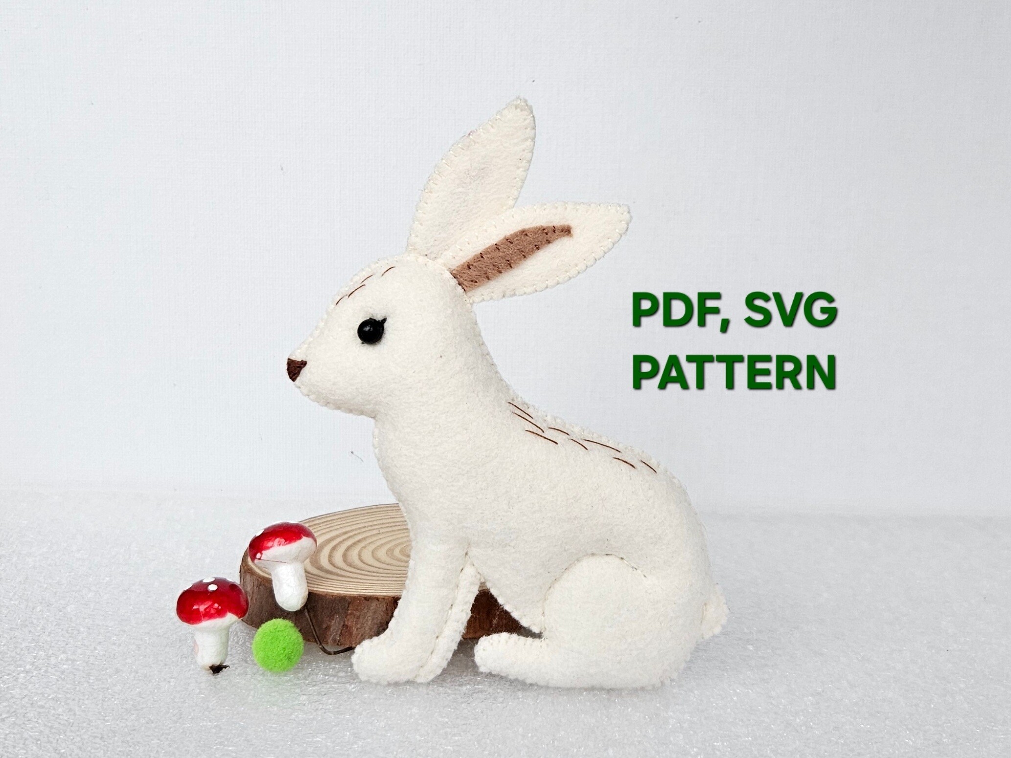 Bunny Felt Pattern, Woodland Animal DIY