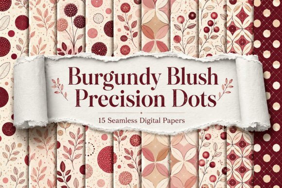Burgundy Blush Precision Dots – Pattern