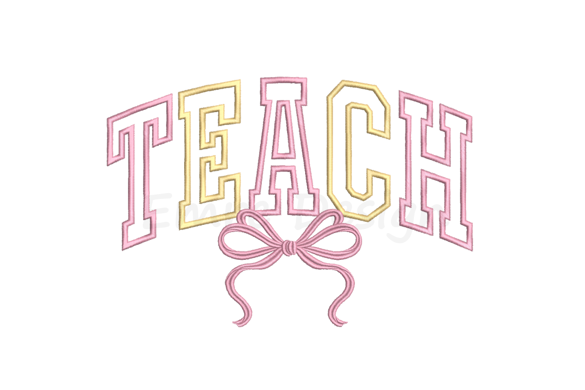 Coquette Teach Embroidery Design