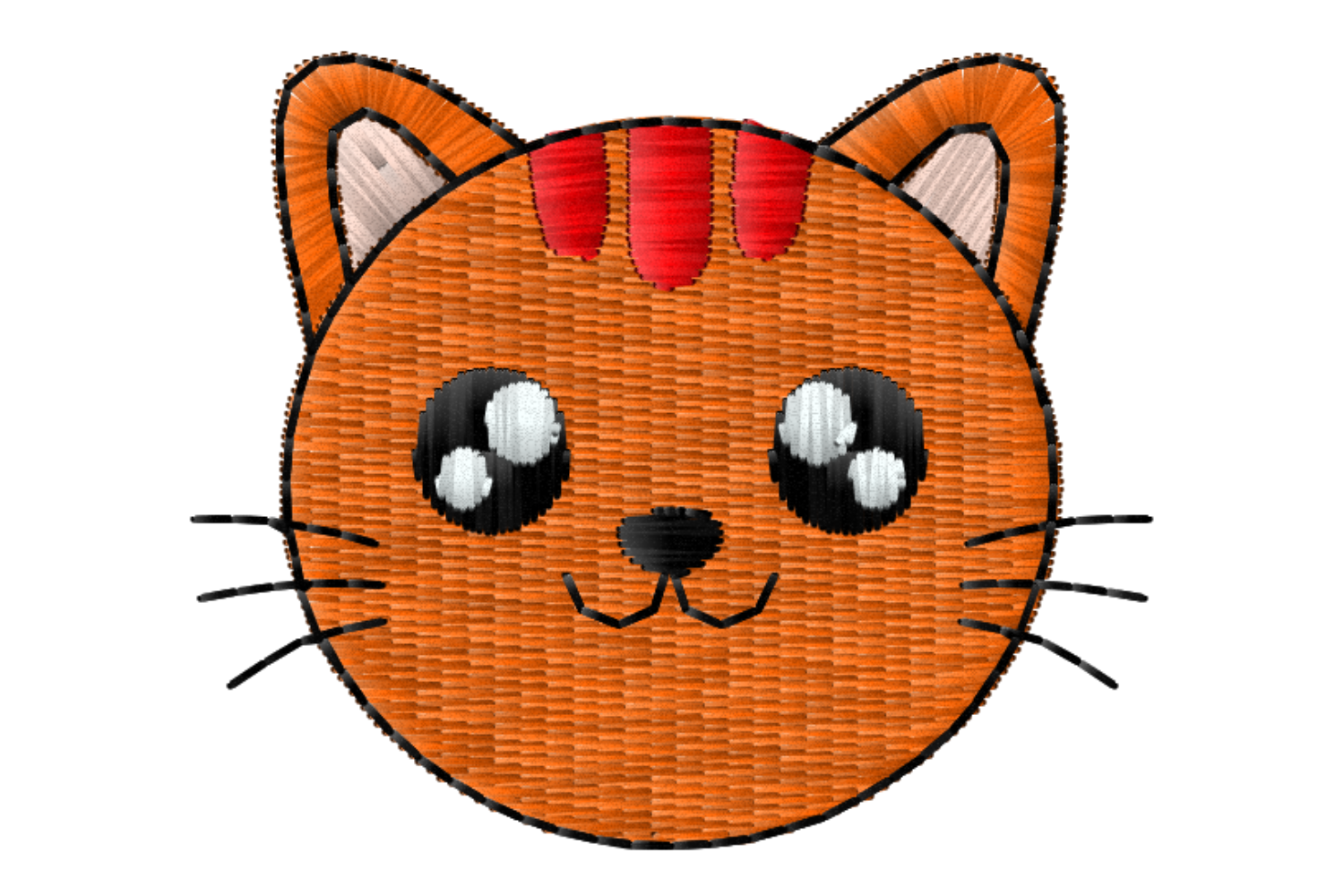 Cute Cat Face Embroidery Design
