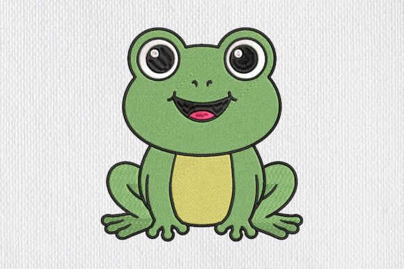 Cute Frog Embroidery Design