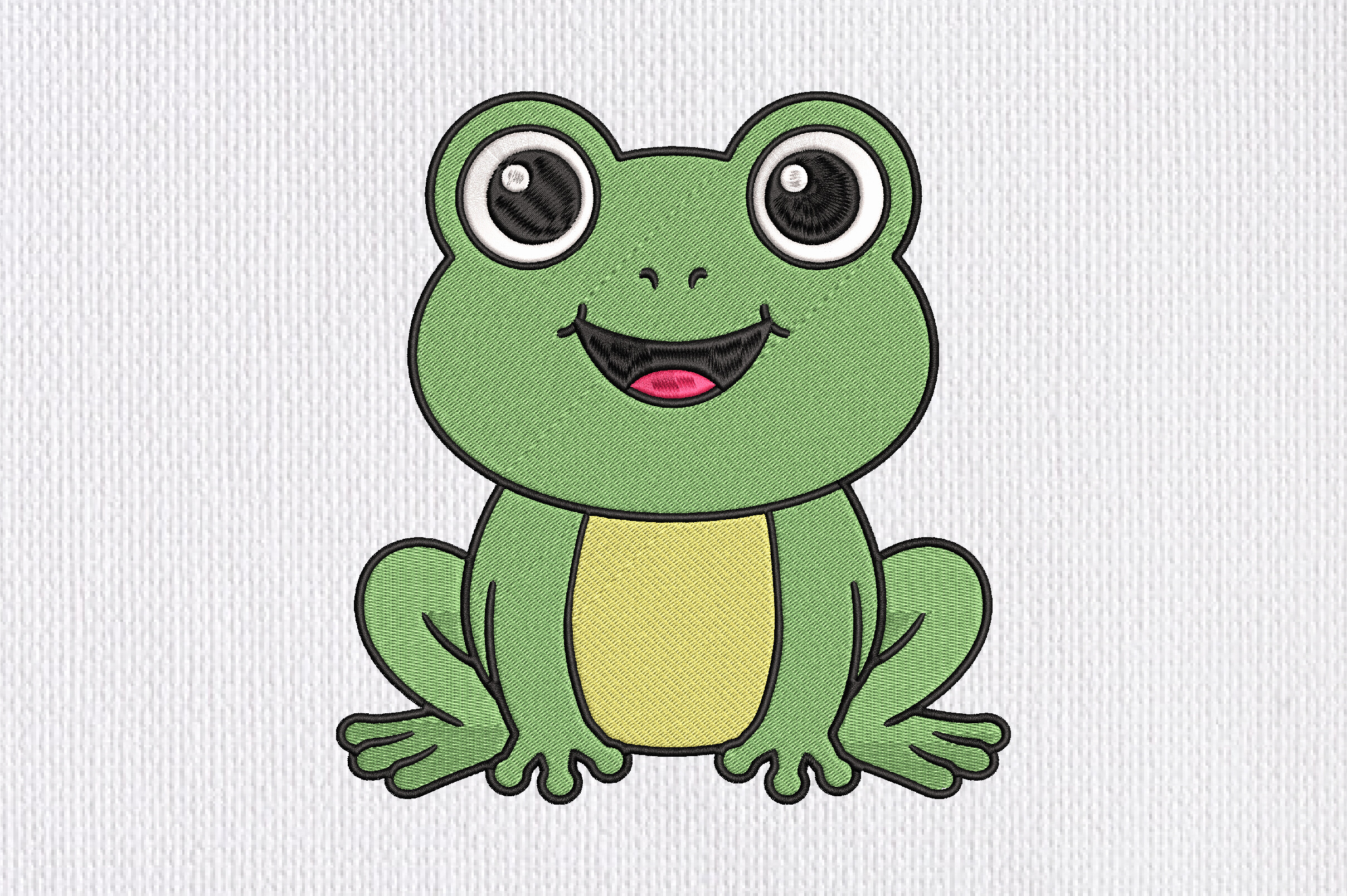 Cute Frog Embroidery Design