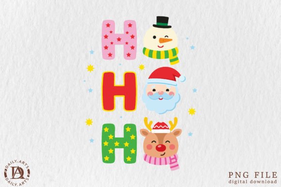 Preview of Cute Ho Ho Ho Christmas Sublimation PNG T-shirt, sticker, and sublimation design