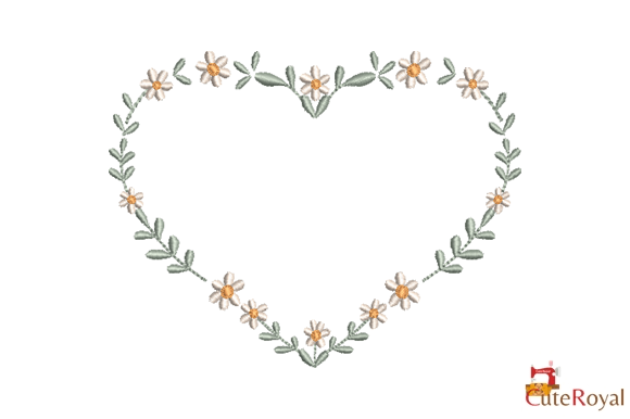 Daisy Floral Heart Wreath Frame 3 Sizes