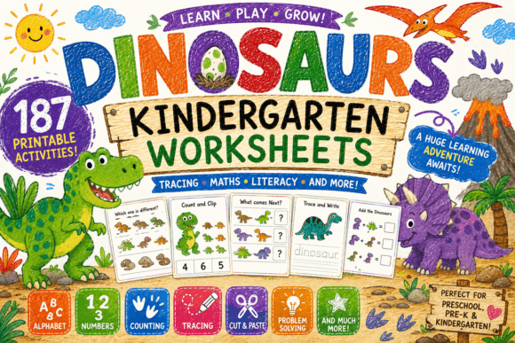 Dinosaurs Kindergarten Worksheets