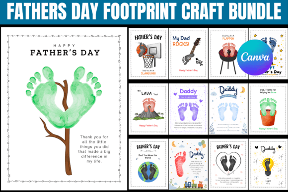 Father's Day Footprint Craft Bundle