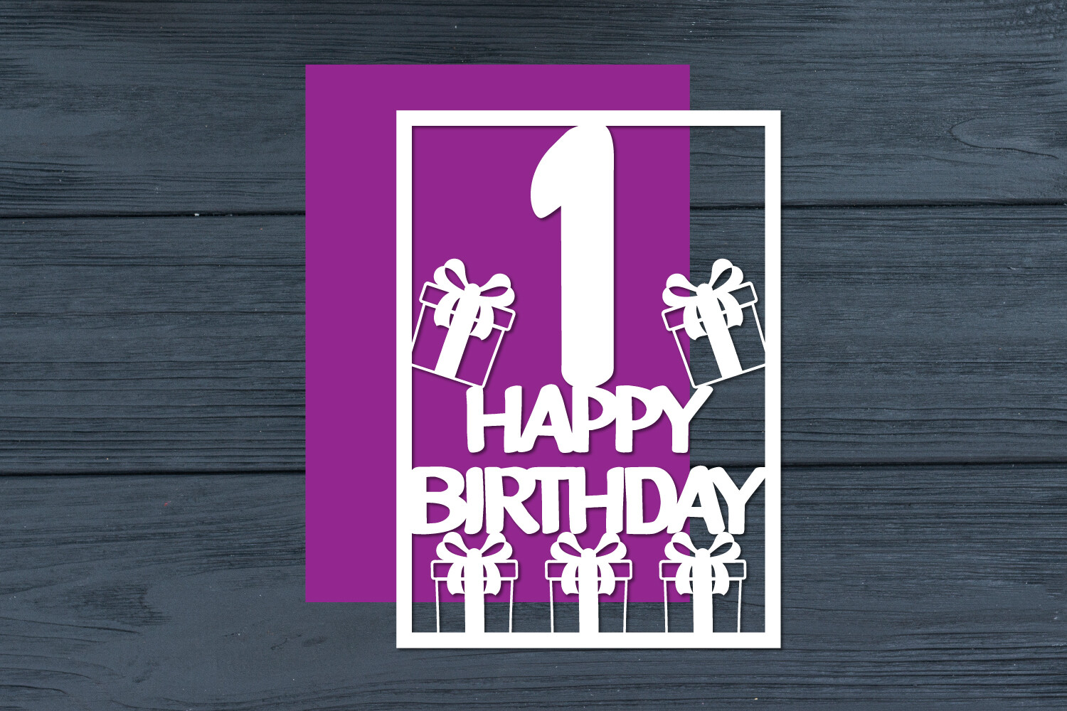 First Birthday Papercut Card, 1st Bday