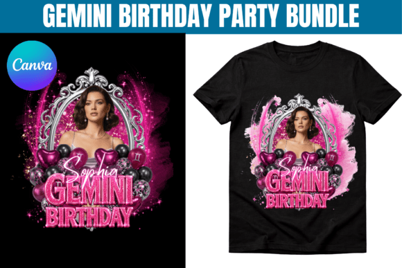 Gemini Birthday Party Bundle Template