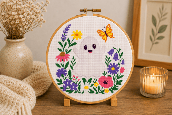 Ghost Butterfly Cross Stitch Pattern
