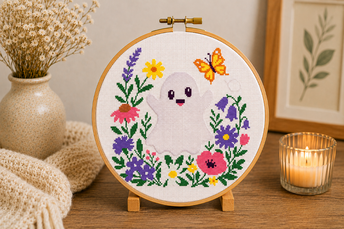 Ghost Butterfly Cross Stitch Pattern