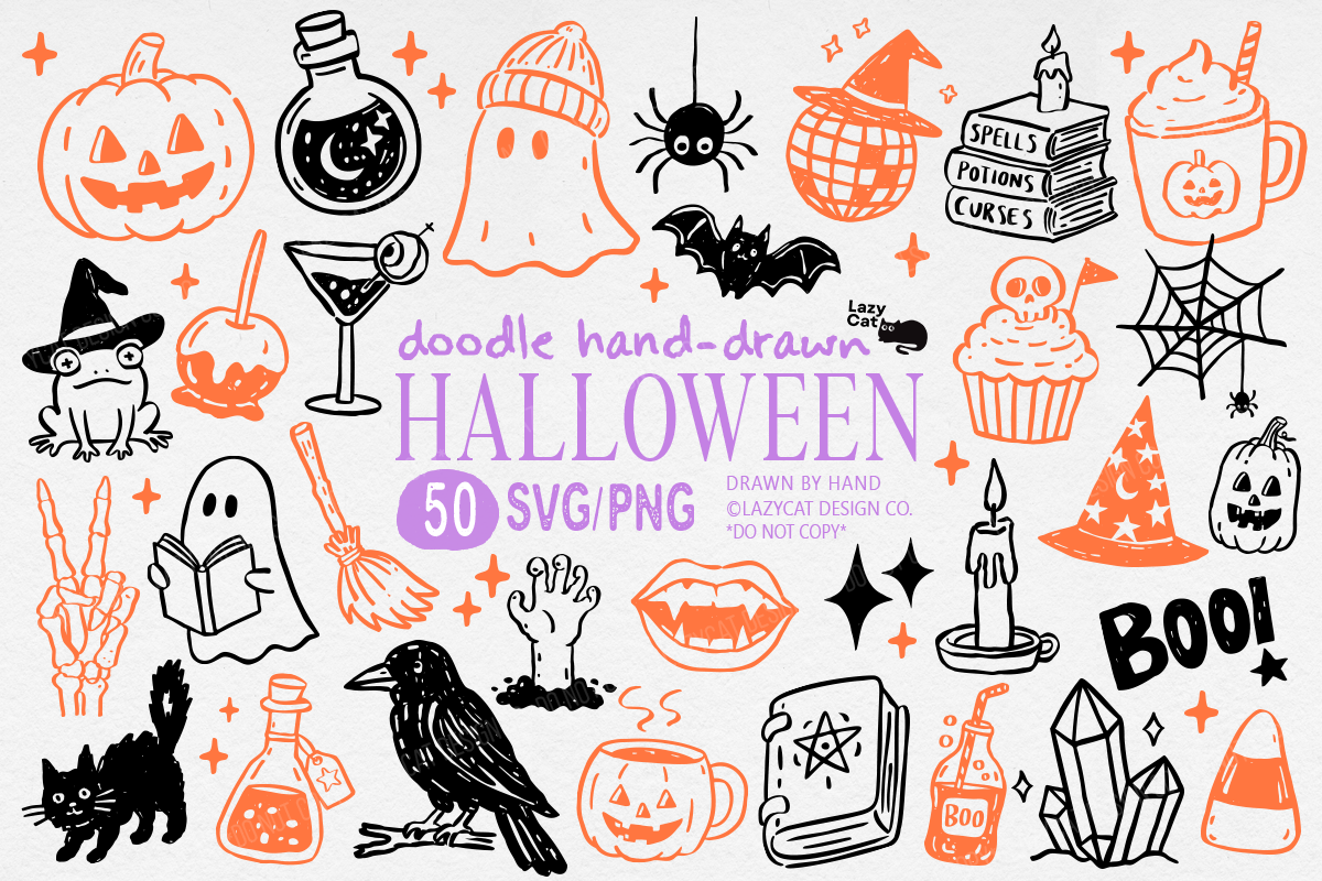 Halloween Doodle Hand-Drawn — Halloween PNG design preview