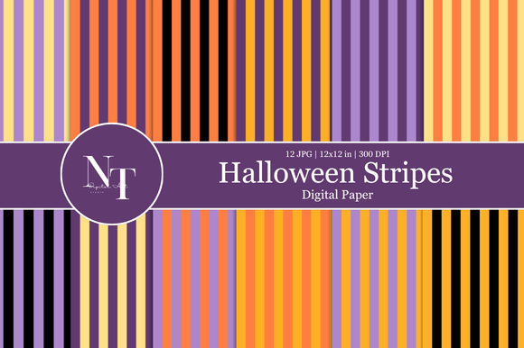 Halloween Stripes Digital Paper