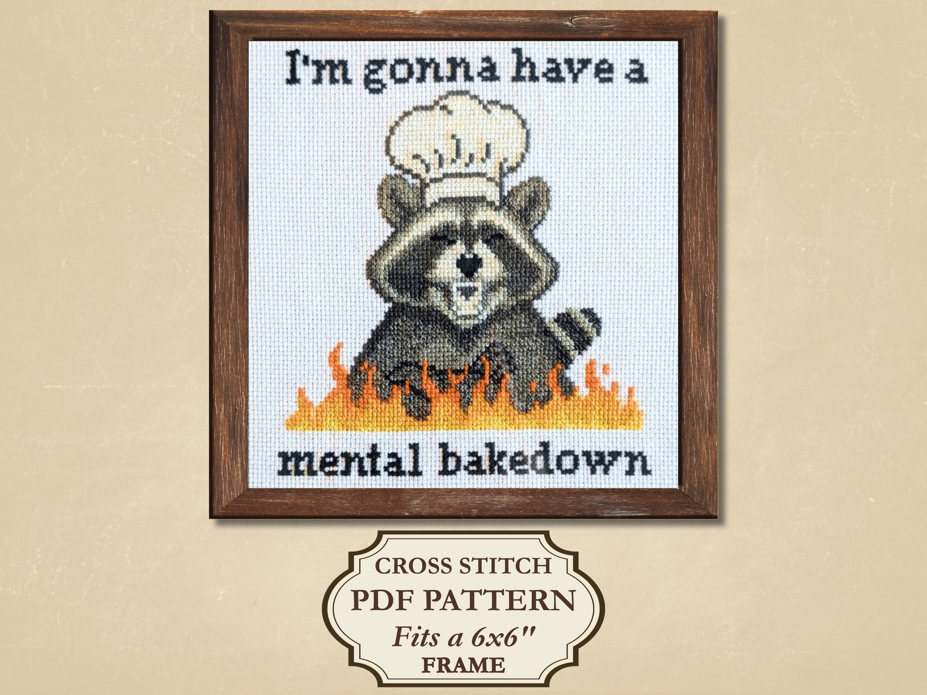 Mental Bakedown Cross Stitch Pattern