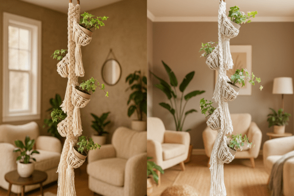 Multiple Macrame Plant Hanger Pattern