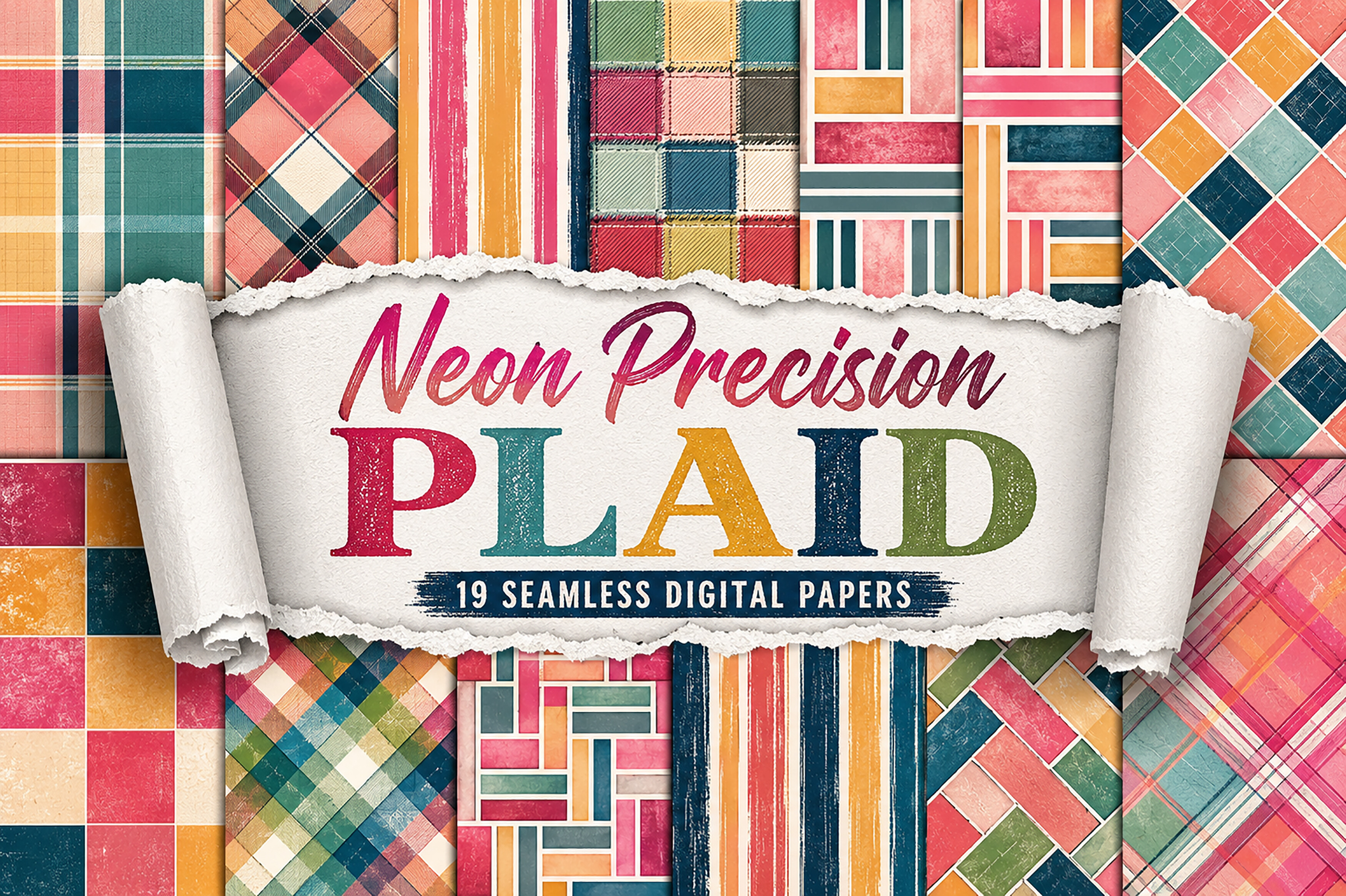Neon Precision Plaid – Digital Pattern