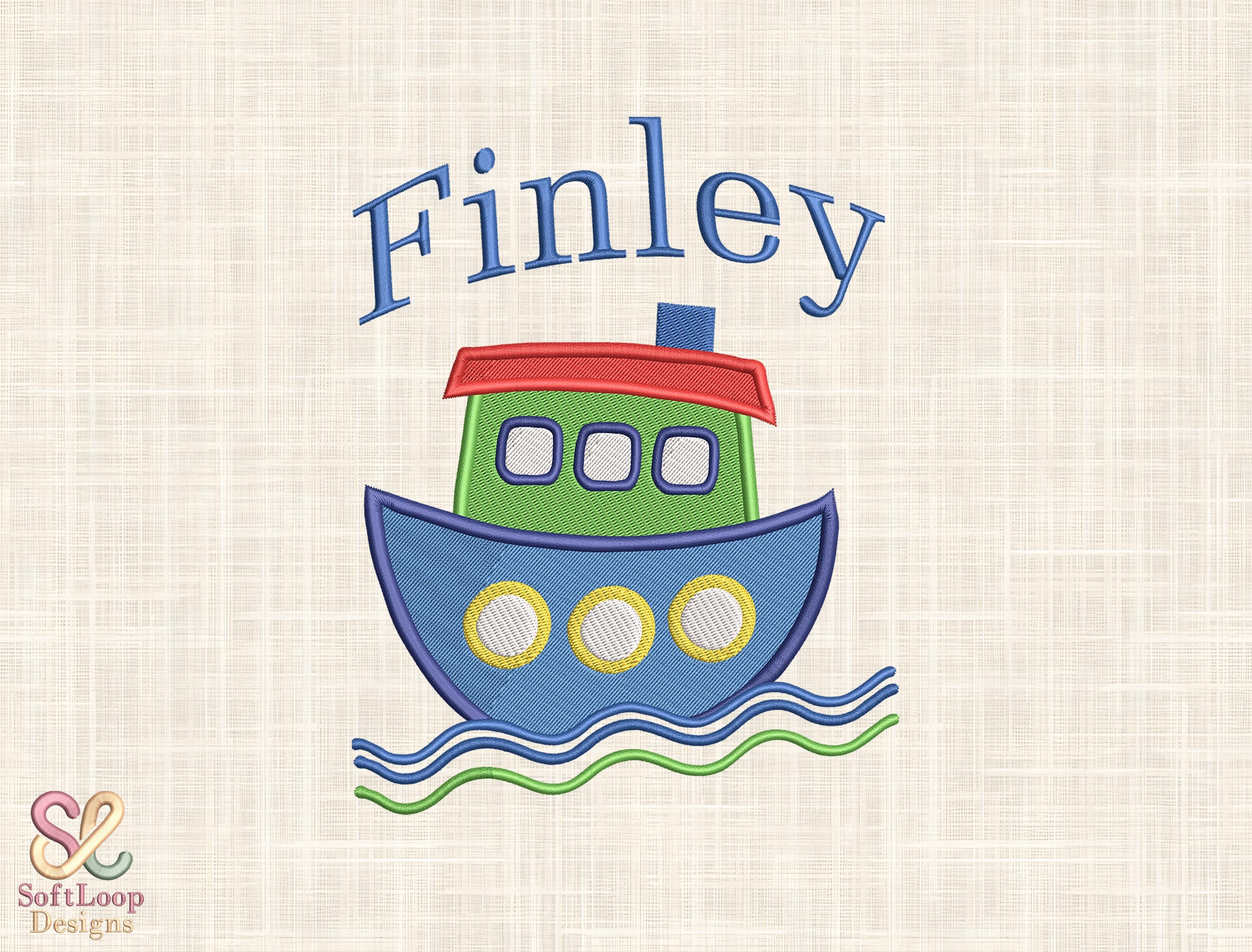 Personalized Boat Name Embroidery Design