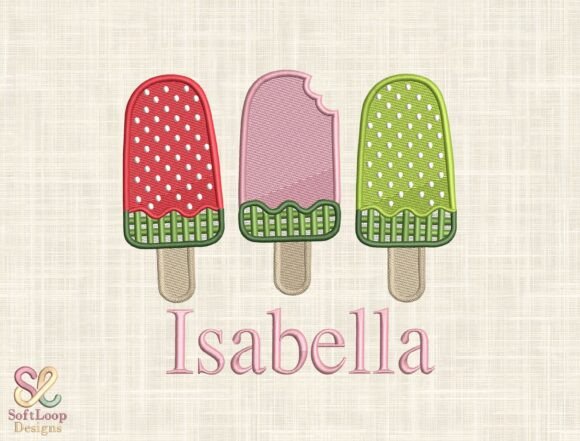 Personalized Summer Popsicle Embroidery